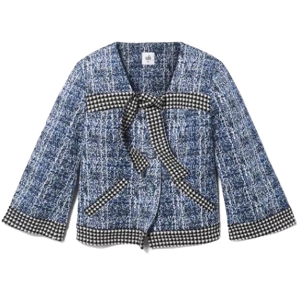 CAbi 21 Club Blue Black Tweed Jacket Blazer - Picture 2 of 10